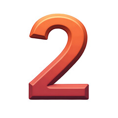 Naklejka premium number two on white background