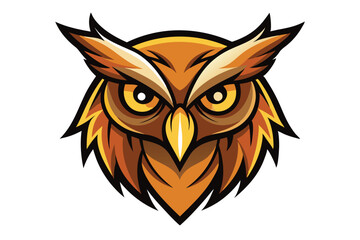 Detailed owl face shows intense yellow eyes and golden brown feathers