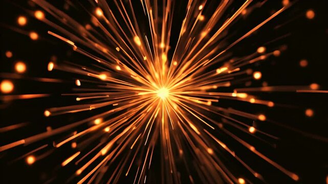 Firework with many lights in the dark
