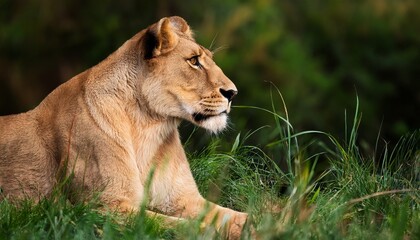 Obraz premium lioness in the grass