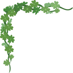 Small vine corner decorative cartoon leaf corner vector illustration