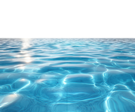 Calm blue water reflection serene ocean nature scene bright daylight aerial view isolated on transparent background