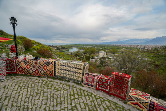 Rozafa Castle panoramic view , travel in Albania