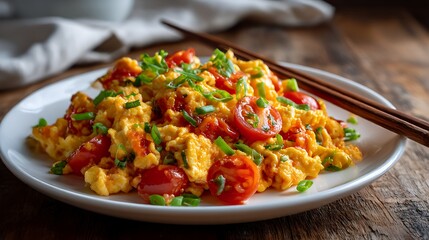 ミニトマトとふわふわ卵の炒め物