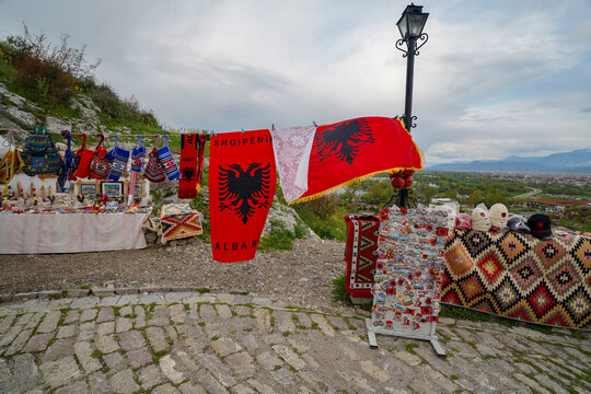 Rozafa Castle panoramic view , travel in Albania