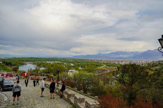 Rozafa Castle panoramic view , travel in Albania