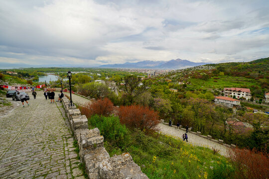 Rozafa Castle panoramic view , travel in Albania