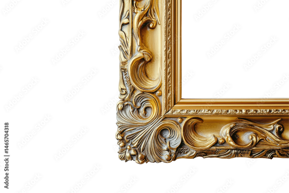 Aufkleber elegant ornate frame design with intricate golden details suitable for artworks or photographs on a 