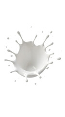 3D realistic milk splash isolated on transparent background, perfect for dairy, drink, or food design elements