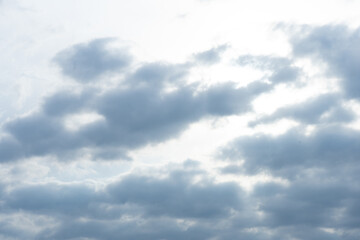 Cloudy sky with diffused sunlight shining through in the afternoon