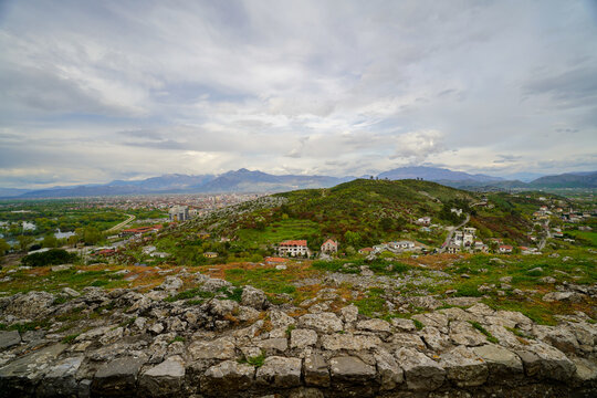 panoramic view of the Shkodra area from the Rozafa Castle