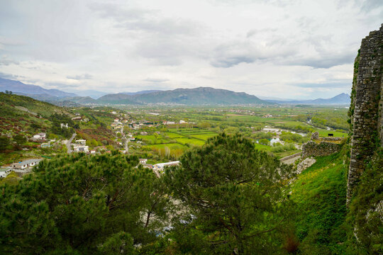 panoramic view of the Shkodra area from the Rozafa Castle