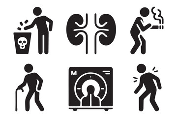 Fototapeta premium Health Issues and Diagnostic Tools Icons