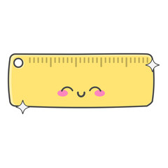 Yellow Ruler School Cute Kawaii