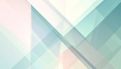 Fototapeta premium Abstract Geometric Background Soft Pastel Teal and White Overlapping Shapes