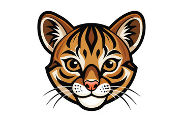 Isolated brown caracal head with stripes and sharp whiskers displays a confident presence