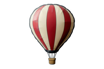 Colorful hot air balloon soaring against a clear sky, symbolizing adventure and exploration in a serene atmosphere during the daytime