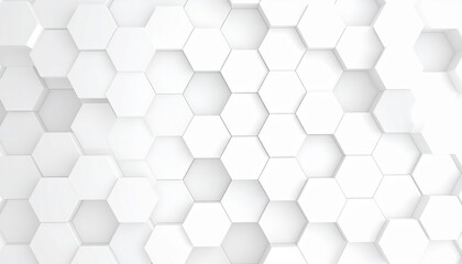 Naklejka premium Abstract White Hexagon Pattern Geometric Background Texture