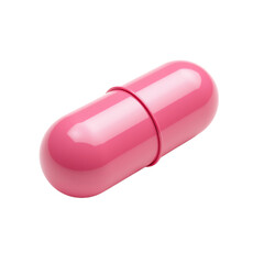 Bright pink capsule for medication or supplements.