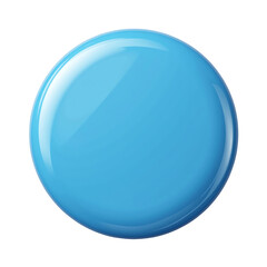 Shiny blue circular button with glossy finish.