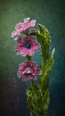 Fototapeta premium Lungwort with Intricate Petal Colors and Fuzzy Stem