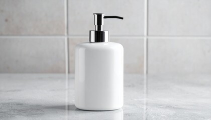 Elegant White Ceramic Soap Dispenser for Bathroom