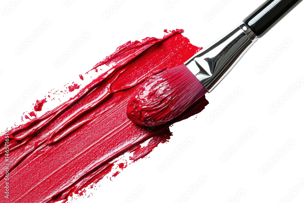 Poster artistic brush with vibrant pink paint on a transparent background ready for creative projects and a