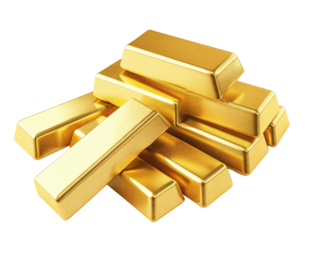 Investing in gold bars strategies for wealth growth financial markets insights isolated on transparent background
