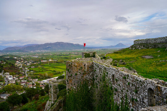 Panoramic view around the Rozafa Castle hill, Shkod&euml;r