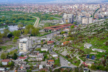 Obraz premium Panoramic view around the Rozafa Castle hill, Shkodër