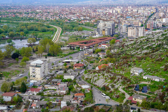 Panoramic view around the Rozafa Castle hill, Shkod&euml;r