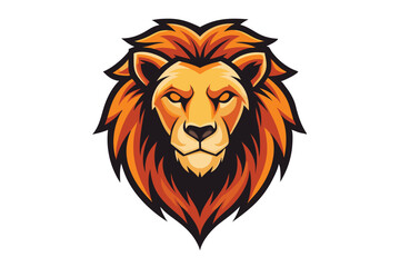 Golden lion head with prominent mane showcases strength and boldness beautifully crafted