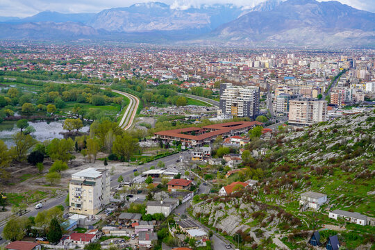 Panoramic view around the Rozafa Castle hill, Shkod&euml;r