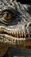 Nile Crocodile with Deep Creases and Powerful Presence