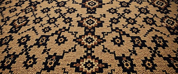 close up of a rug with a pattern on it