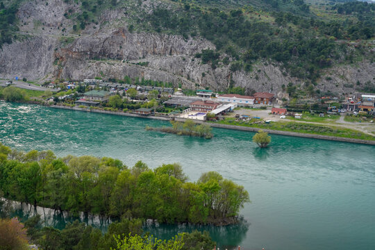 Panoramic view around the Rozafa Castle hill, Shkod&euml;r