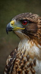 Fototapeta premium Red-Tailed Hawk with Warm Brown and Cream Plumage