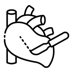 heart surgery icon showing medical operation