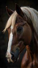 Obraz premium Isolated Arabian Horse with Defined Profile