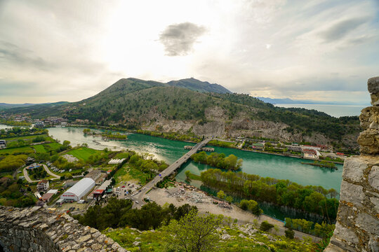 Rozafa Castle , panoramic view from the hill