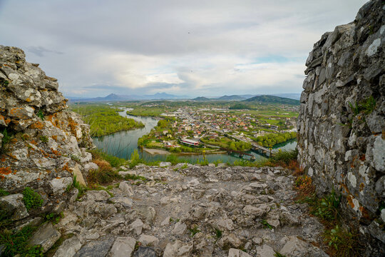 Rozafa Castle , panoramic view from the hill
