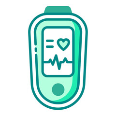 pulse oximeter icon for blood oxygen and pulse