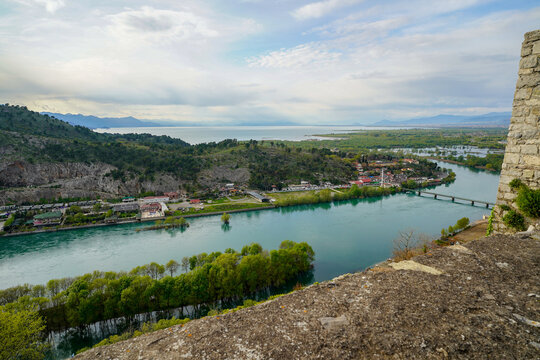Rozafa Castle , panoramic view from the hill