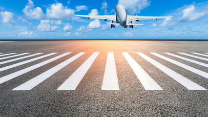 view airplane fly in blue sky plane travel
