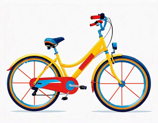 Fototapeta premium Colorful Bicycle Illustration on White Background for World Bicycle Day