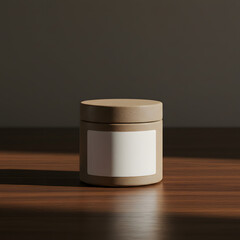 Sustainable Packaging Mockup Eco-Friendly Kraft Jar with Blank Label for Product Design and Branding