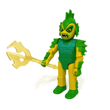 Figura articulada de acci&oacute;n de criatura monstruosa con tridente