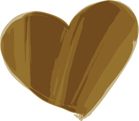 brown color of the wooden heart