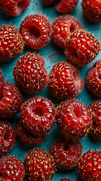 Fresh, Juicy Raspberries with Bumpy Texture