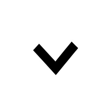 Simple black downward arrow icon on transparent background, often used to indicate dropdown menu or more options. minimalist design makes it versatile for various digital interfaces